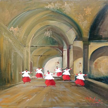Art work by Norberto Martini Chiostro Luminoso - oil canvas 
